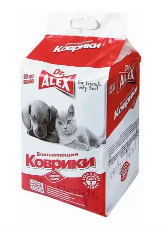 Купить dr. alex впитывающие пеленки для кошек и собак гелевые с липким фиксатором